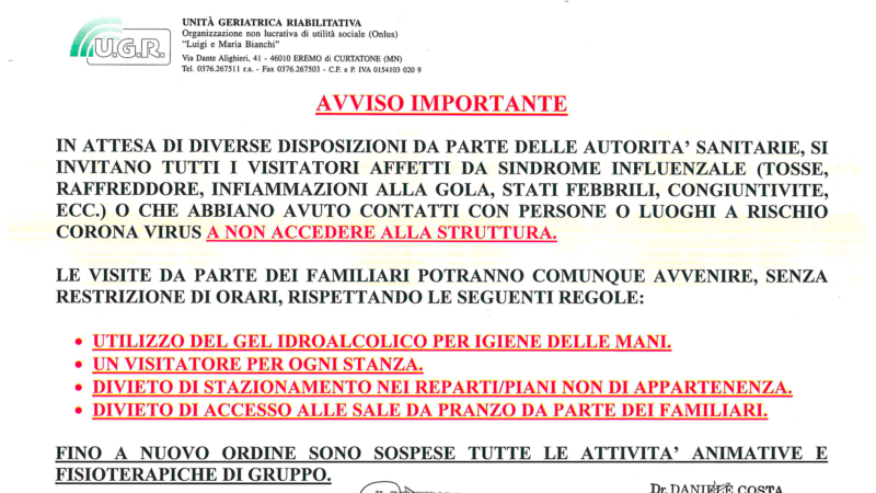 COMUNICAZIONE IMPORTANTE